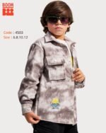 ⁦قميص للأولاد بنقشة مطبوعة بالكامل (All-over Printed Shirt/Shacket)⁩ - الصورة ⁦2⁩